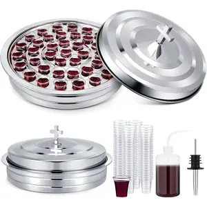1 Set Holy Communion Trays for Churches with Lid, Churches Cup Fillers, 100 Disposable Communion Cups ()