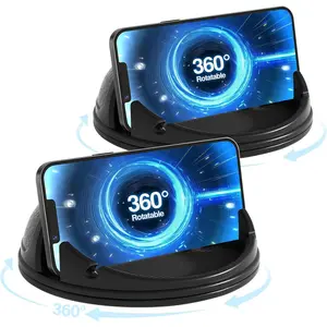 Car Phone Holder, Car Phone Mount Silicone Car Pad Mat for Various Dashboards, Slip Free Desk Phone Stand Compatible with iPhone, Samsung, Android Smartphones, GPS Devices and More, Black