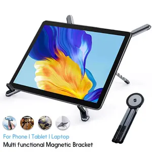 Foldable Magnetic Phone Holder Stand – Adjustable Desktop & Handheld Mount for iPhone 12–17, Multi-Angle Tablet Stand, Tripod Bracket for Desk & Laptop Use