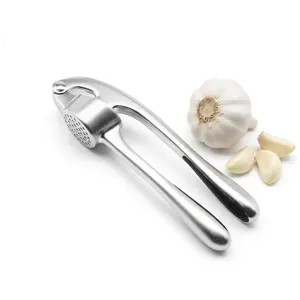 Heavy Duty Zinc Alloy Garlic Press & Mincer - Professional Rust-Proof Crusher for Garlic, Ginger and Nuts - Ergonomic Easy Squeeze Kitchen Gadget
