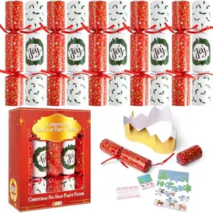10 Pack Christmas Non-Snap Party Favor, Classic Table Favor Includes Party Hat, Jokes & Gifts, Christmas Table Decorations for Holiday Dinner Traditions Party Supplies