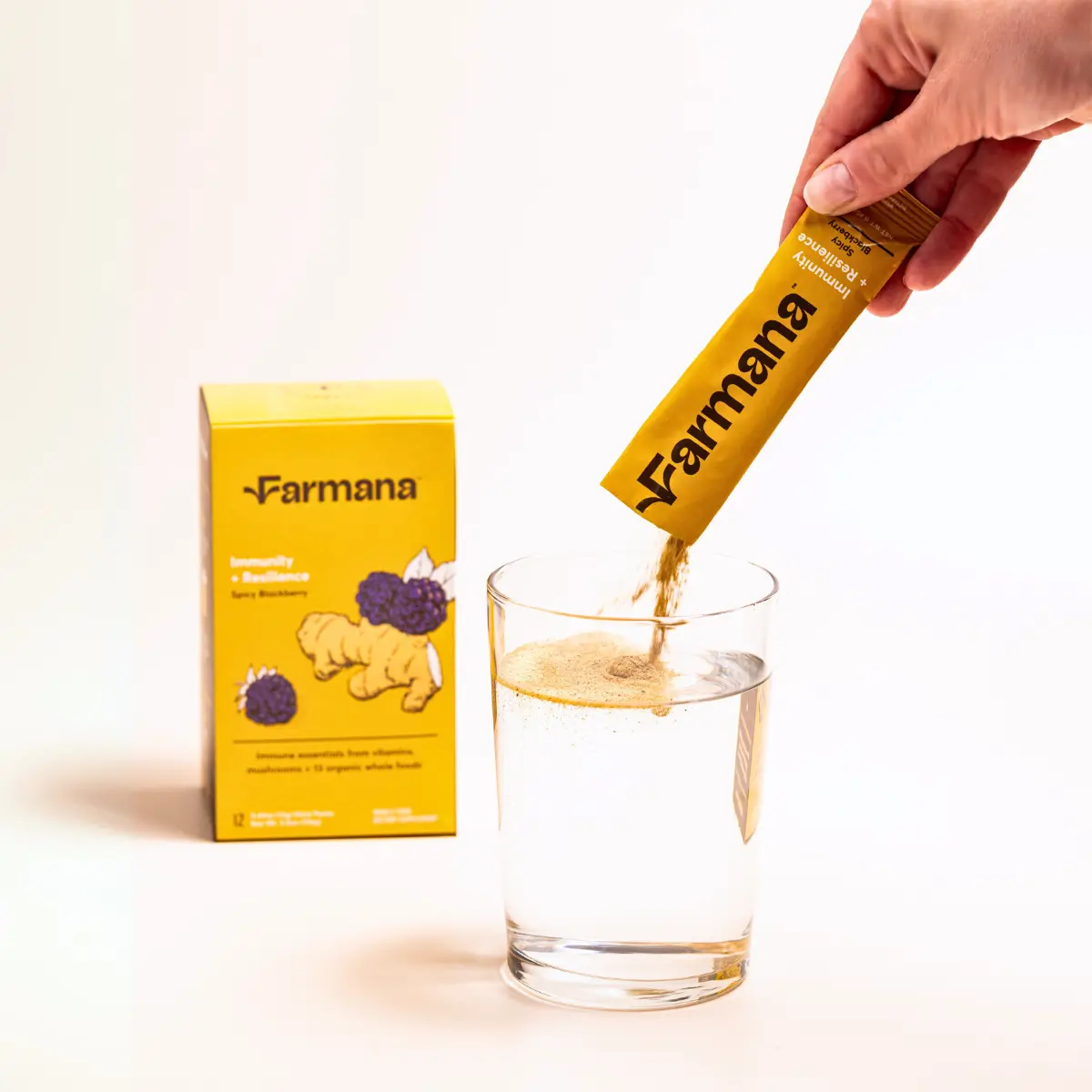 Immunity + Resilience | Powerful Natural Immune Support with Mushrooms, Elderberry, Quercetin & Zinc – Spicy Blackberry Ginger by Farmana.co
