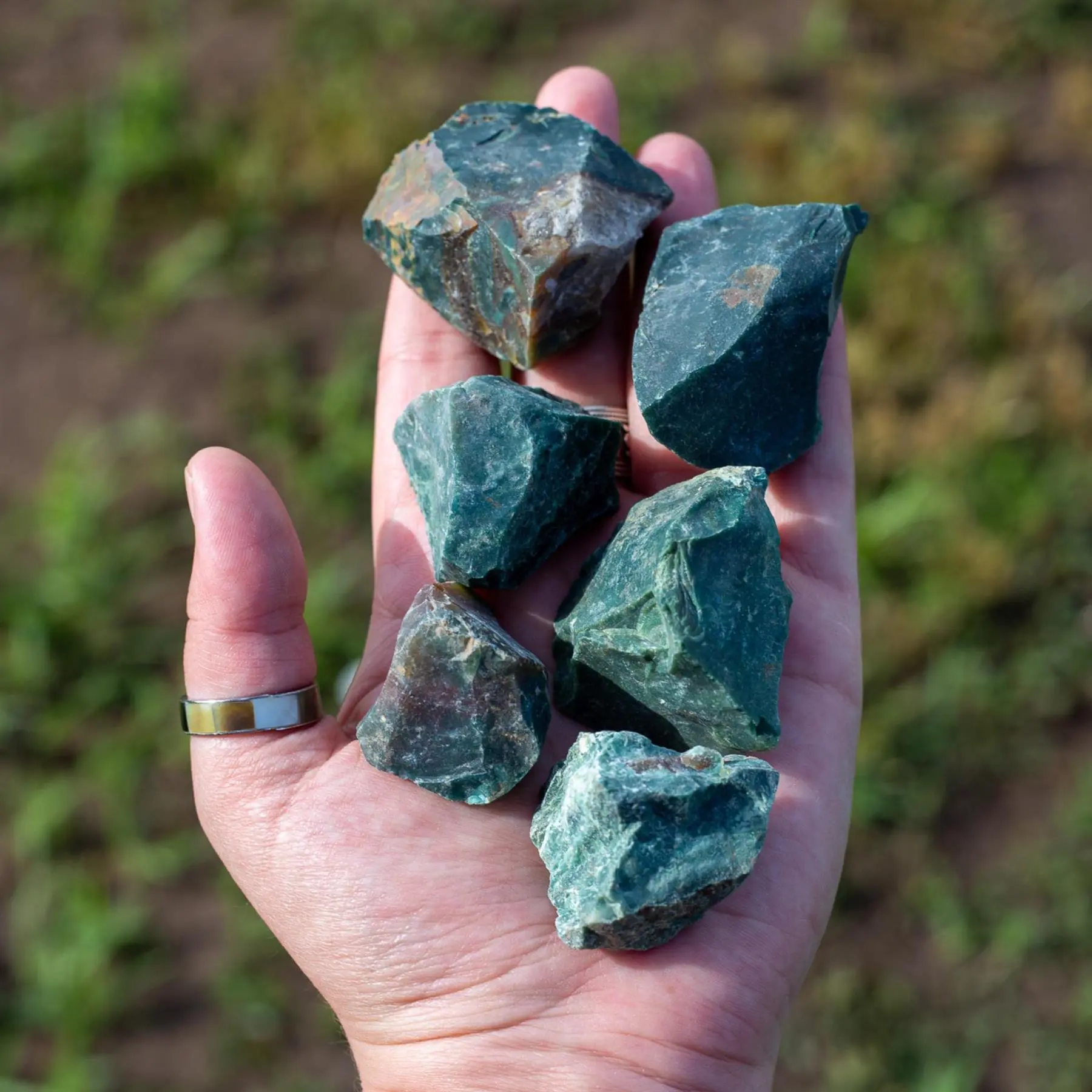 Down To Earth Bloodstone Raw - 1-2" Rough Stones for Grounding Protection & Calming Mind - Aries Libra Pisces Elements Earth