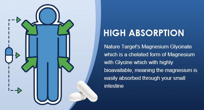 NATURE TARGET Magnesium Glycinate 500mg, Chelated Magnesium with Zinc & Vitamin D3 for Muscle, Nerve & Bone, Support Heart Health & Leg Cramp, Strength Immune System - 120 Capsules