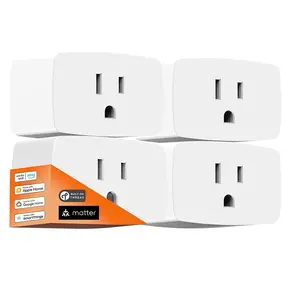 Matter Over Thread  Plug,  Mini Outlet, Works with  , Alexa &  , 15A/1800W (4Pack)