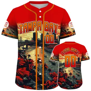 Orange Buccaneer Red Tampa Bay Florida Sunshine Skyway Bridge Raymond James Stadium Custom Name Baseball Jerseys For Men & Women, Custom Name, Logo, Number Jersey, Gift Lover Baseball Team