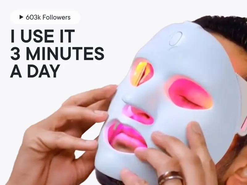 Product Introduction of Qure LED Light Therapy Mask for Face - FDA Cleared for Wrinkles & Acne Treatment with 3 Modes, 5 Facial Areas & 5 Lights: Red, Deep-Red, Blue, Amber & Infrared, 3-Min Daily, Eye-Protection, Smart App 27