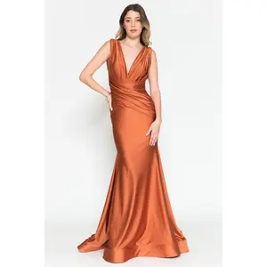 Burnt Orange Bridesmaid Dresses-Inexpensive Amelia Couture 370 Bodycon