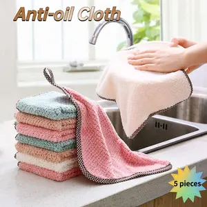 5 Pieces of Oil-Resistant Kitchen Rags & Dishcloths