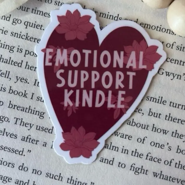 Glossy Vinyl Kindle Sticker - Bookish Decal, Emotional Support Accessory, Reader Gift, Vinyl Stickers for DIY Scrapbooking & Stamping, Glossy Vinyl Sticker