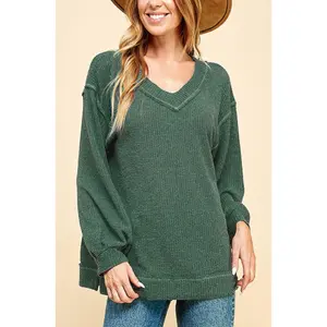 SHOPIN LA - V Neck Lightweight Sweater