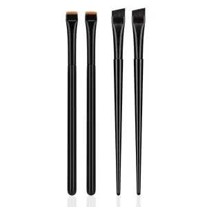Eyebrow Brush Set - 2Pcs Angled 2Pcs Flat Concealer Brushes, Precise Ultra-Thin Brow Brushes for Eyebrow Tint and Brow Mapping