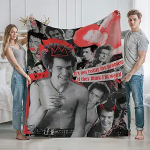 Retro style thin quilt SID VICIOUS Casual Blanket Warming blanket plush soft and comfortable Sofa bed travel blanket