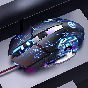 Wired Gaming Mouse, 1 Count USB Wired Mouse with Colorful Light, Wired Connection, Ergonomic Design, Optical Movement Detection Technology, Gaming Mouse for Office, Home, Office, Game Room Use, Keyboards & Mice Accessories