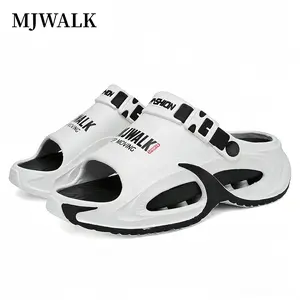 [MJWALK]Summer Mens Sandals & Slippers Indoor Outdoor Lazy Shoes Beach Sandals Soft Cushion Arch Support Non-Slip Durable Quick Drying Easy Clean 5cm Heel Height Nail Footwear Rubber