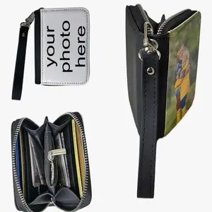 Personalized Photo Wallet with Zipper Closure and Card Slots for Customized Style