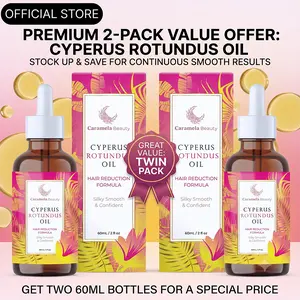 (Flash Sale : 2 Pack) Caramela Beauty Cyperus Rotundus Oil for Natural Hair Reduction - 60ml/2oz