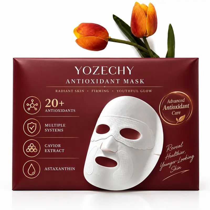 【Antioxidant Mask】Astaxanthin Peptide Revival Facial Mask by Yozechy, 20+ Antioxidants, 8 Peptides, Luxury Formula, Glow & Radiance Boost, Anti-Aging & Firming Care, Oxidation Defense Complex,