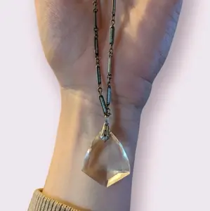 1920's Antique Art Deco Large Crystal Necklace Daily