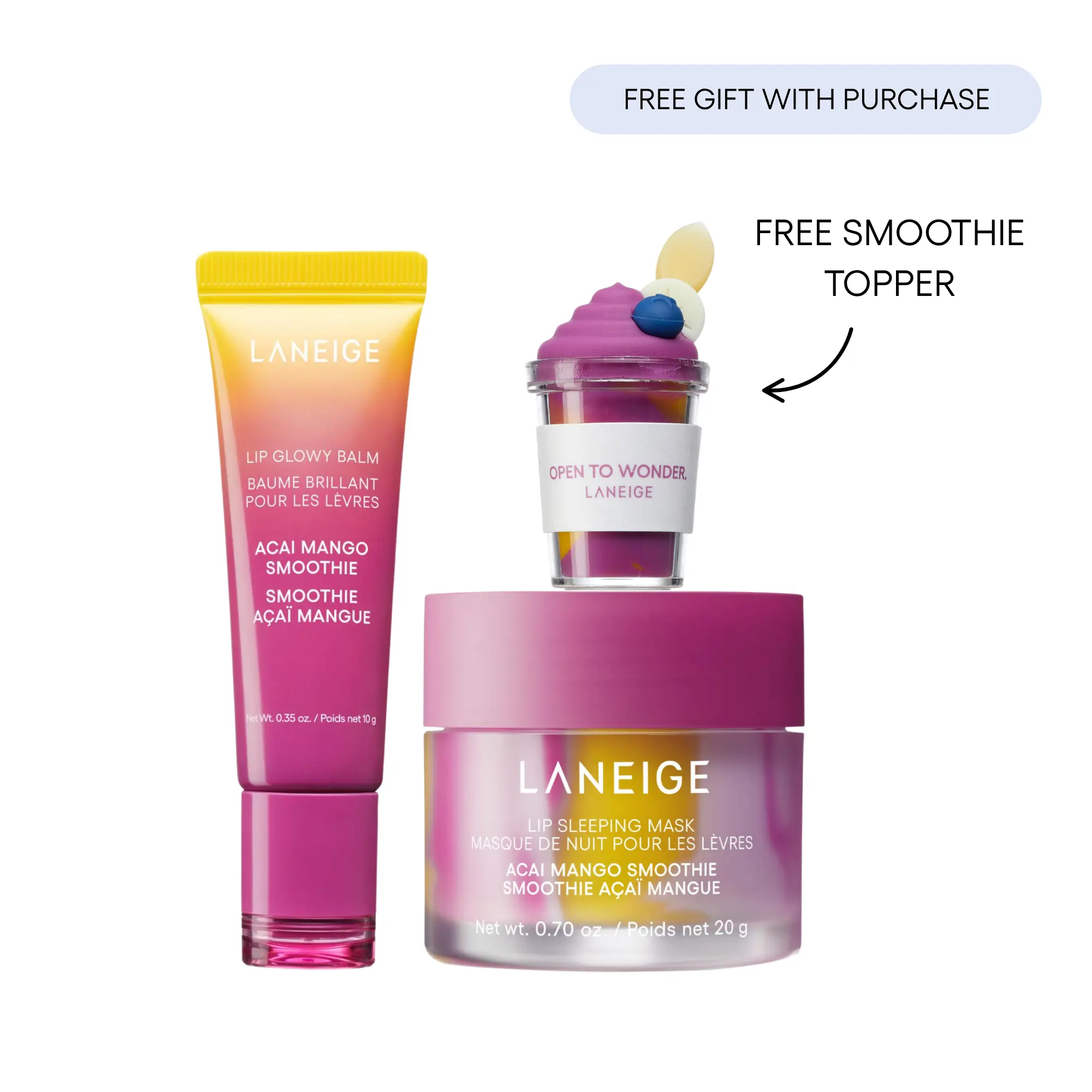 Laneige Acai Mango Lip Glowy Balm & Lip Sleeping Mask Duo