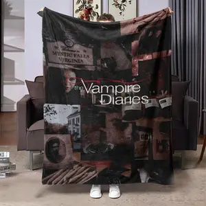 The Vampire Diaries print flannel blanket, versatile, all-season lightweight comfort for sofas, beds, offices - ideal gift