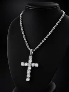 Sparkling cross diamond pendant, simple and casual jewelry pendant, jewelry accessories, Valentine's Day gift, couple necklace, memorial gift, affordable luxury gift, eternal promise.