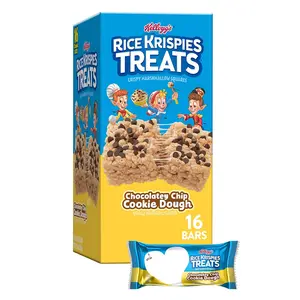 Rice Krispies Treats Marshmallow Snack Bars, Lunch Snacks, Kids Snacks, Chocolatey Chip Cookie Dough, 12.4oz Box (16 Bars) Milk Corn