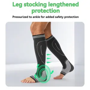 Extended Anti-Slip Calf Compression Sleeves for Sports, Breathable for Basketball Running & Marathon, Pressure Support for Fitness Training, Ankle Protective Compression