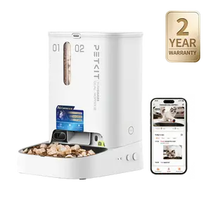PETKIT YumShare Dual-hopper 2 Automatic Smart Feeder with Camera, White, 1080P HD Video, Night Vision, Double Hopper Pet Dry Food Dispenser for Cats and Dogs, Anti-Stick Bowl, and Smart App Control bowl/dish#Summervibes #petlovers