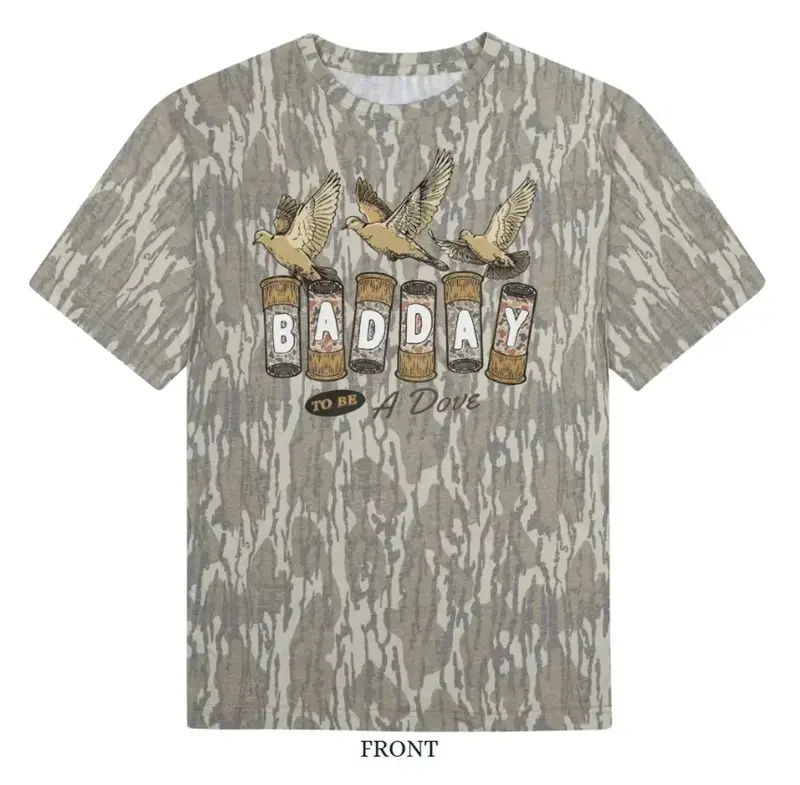 Bad Day To Be Dove Hunting Tee - Mossy Oak Bottomland Camo T-Shirt – Hunting Shirt - Unisex Cotton Tee for Men & Women