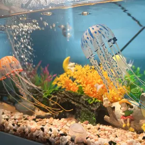 5cm Lifelike Silicone Jellyfish Figurine - Odorless Eco-Friendly Material, Realistic Ornaments, Vivid Aquatic Decoration for Fish Tank Landscape