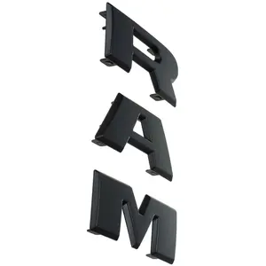 RAM Front Grille Emblem Assembly for 2019-2024 RAM 2500 3500 Black Chrome Finish ABS Material Full Assembly 68358570AA 68358569AA