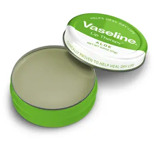 Vaseline Lip Tins Aloe 0.6 oz 17 g Infused with Aloe Extracts for Lip Hydration & Natural Shine Therapy Moisturize