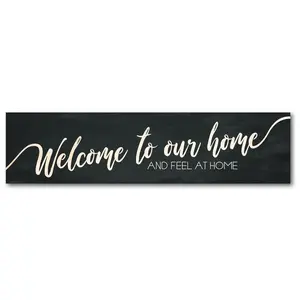 Courtside Market Welcome To Our Home 6" x 24" Wooden Panel