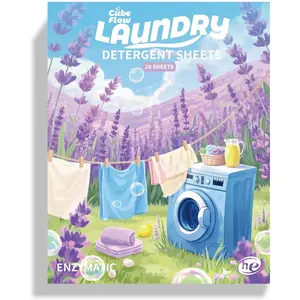 Laundry Detergent Sheets Lavender Scent 40 Loads Effective Eco-Conscious Cleaning Pre-Measured Liquidless Deep Clean Hypoallergenic Travel Laundry Soap Strips