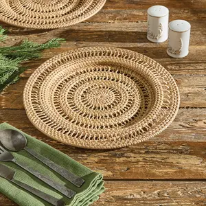 Rattan Spiral Charger Set Rattan Spiral Charger Set