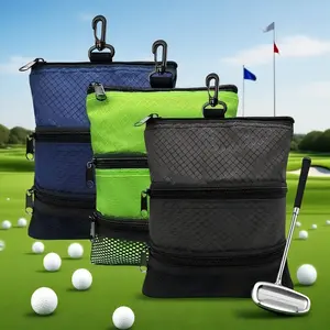 Golf bags, golf tee bags, multi-pocket zip tee handbags, portable ball accessory bags with clips, practical golf tee holders, the best gifts for family and friends. Halloween, Christmas gifts