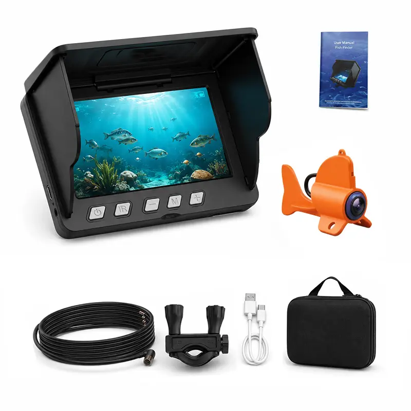 Underwater Fishing Camera with 4.3" LCD Monitor, IP68 Waterproof Fish Finder Camera for Ice, Lake and Boat Fishing