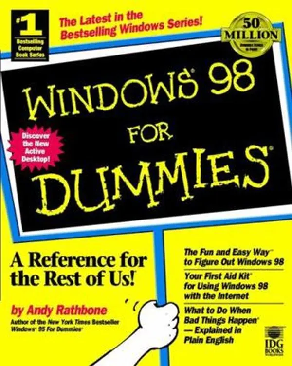 Used Computer Reference Book - Windows 98 for Dummies by Andy Rathbone (408 Pages, Paperback, English) - Easy-to-Follow Tutorials