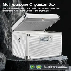 Aluminum Double-Layer Storage Box Durable Material Dustproof and Moisture-Resistant Home Medicine Cabinet Features Handle and Lock Includes Two Keys