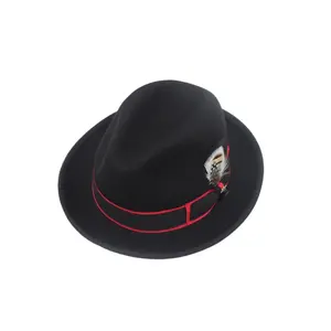 Mens Bruno Capelo Black/Red 2 Tone Fedora Saviero Collection SA-972