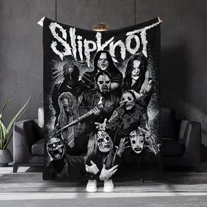 Slipknot Themed Printed Flannel Throw Blanket - Comfortable, Soft, Lightweight Throwblanket for Home, Camping, All Seasons Use