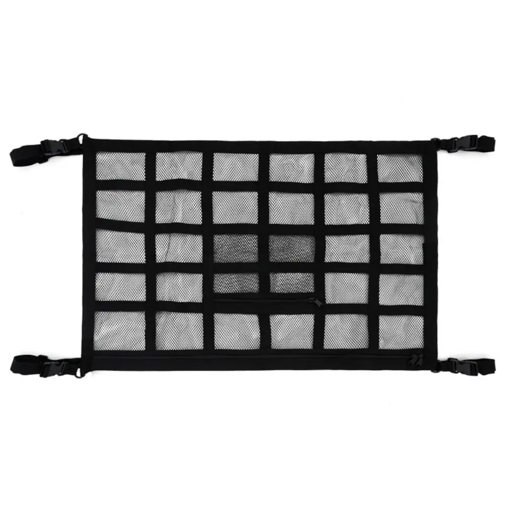 Upgrade Car Ceiling Cargo Net Pocket, 31.5"x21.6" Strengthen Load-Bearing and Droop Less Double-Layer Mesh Car Roof Storage Organizer,Truck SUV Travel Long Road Trip Camping Interior Accessories