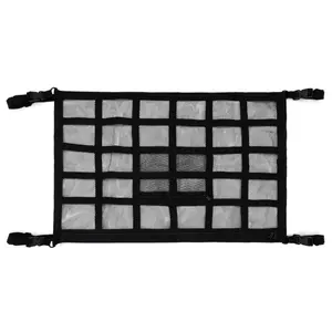 Upgrade Car Ceiling Cargo Net Pocket, 31.5"x21.6" Strengthen Load-Bearing and Droop Less Double-Layer Mesh Car Roof Storage Organizer,Truck SUV Travel Long Road Trip Camping Interior Accessories
