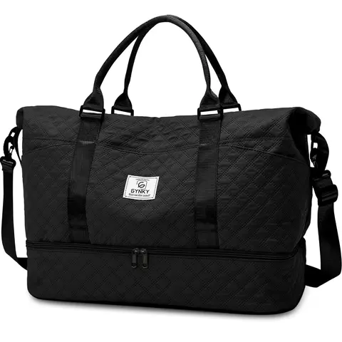 DAKIMOE Women's Travel Bag - Carry On Duffle with Shoe Compartment, Wet Pocket, Personal Item for Overnight, Gym Use, Personal Item Travel Bag