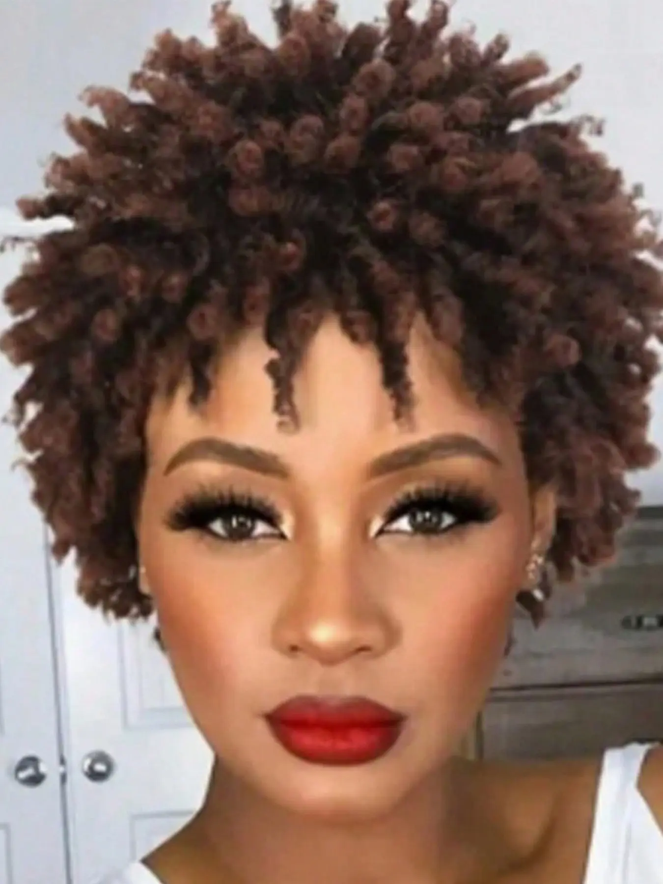 Short Dreadlock Wig for Women and Men, Afro Kinky Wigs, Faux Locs Dreads Wig, Heat Resistant Short Braided Wigs, Curly Synthetic Wig