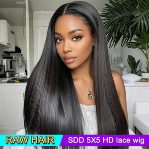 5X5 RAW VIETNAMESE HAIR HD LACE WIGS HUMAN HAIR bone straight bob wig natural black colour and ombre brown colour 200% density