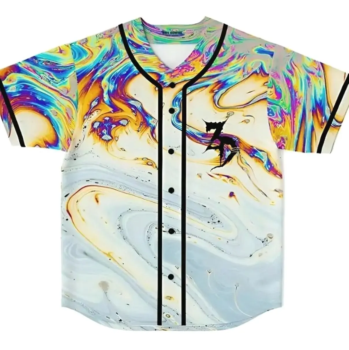 Zeds Dead Trippy Acid Baseball Jersey, Unisex EDM Festival Shirt, Breathable Party Top, 420-Inspired Gift for Electronic Music & Baseball Fans, Gift for Him/Her, For Any Season