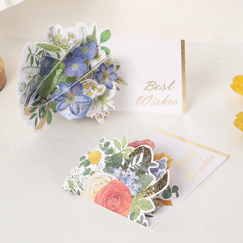 3D Pop-up Flower Cards-3 Pack, Surprise Valentine's Day Gift Card Set for Her