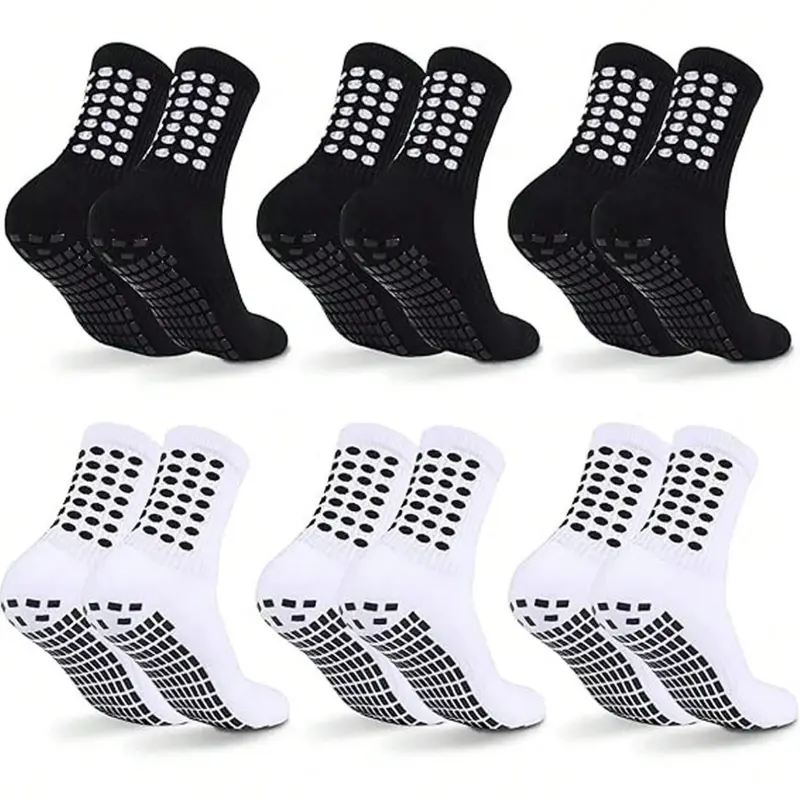 Men's Football Socks, Non-Slip Crew Socks, Anti Slip Socks, Grippy Socks, Soccer Grip Socks, Athletic Grip Socks, Sweat Absorbent Socks, Sweat-Absorbing Bottom, Long Tube Youth Sports Socks, Comfortable Soft, All-Season Wear